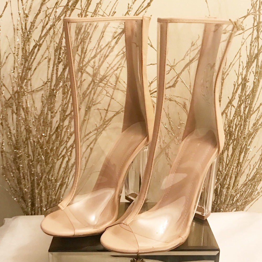 Clear Peep Toe Boots✨✨